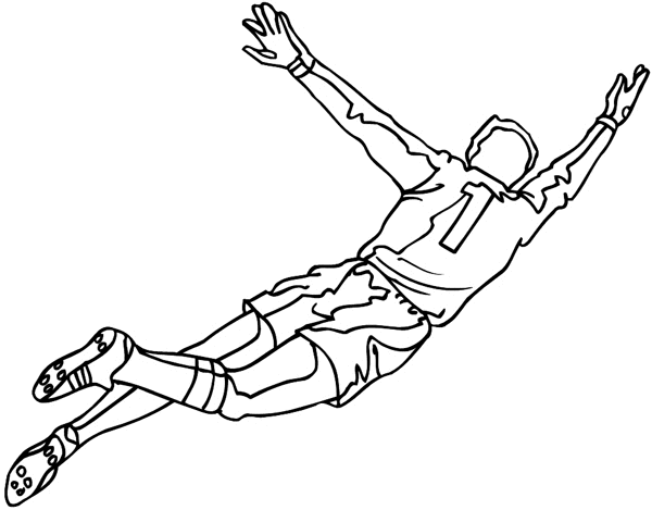 Athlete jumping for a play vinyl sticker. Customize on line. Sports 085-1009